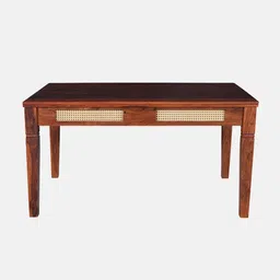 woodsworth from pepperfry Adelaide Sheesham Wood 6 Seater Dining Table in Honey Oak Finish image 5