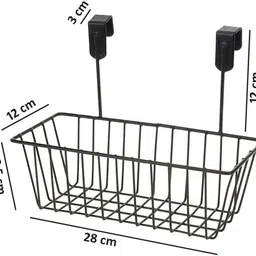Utensil Kitchen Rack Plastio Over Door Hanging Basket Iron image 3
