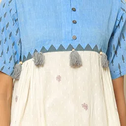 indie picks Mangalgiri Cotton Tunic with Tassels image 3