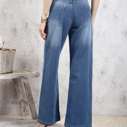 Shein High Rise Full Length Mid Wash Jeans image 3