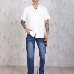 Shein Full Length Fly With Button Closure Mid Wash Jeans image 3