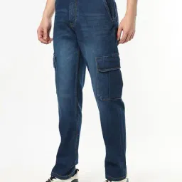 buda jeans co Men Mid-Wash Slim Fit Cargo Jeans image 3