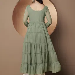 poshak hub Women Embellished Georgette Anarkali Kurta image 3