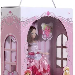 gknex Pink Princess Doll for Pretend Play Movable Doll Set with Foldable Hands image 5