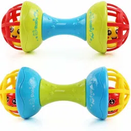 akshit Combo Soft Rattles Teether Toys for Babies Toy Dumbbell Rattle Toy for Infants Rattle image 3