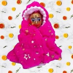 rajveer traders Size 4 Chamki Ponchu Winter Dress for Laddu Gopal Ji – Multicolor Woolen Wear Dress image 5