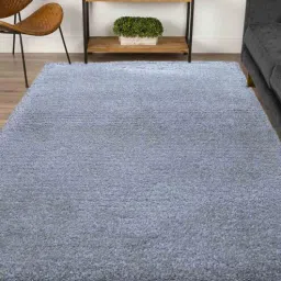Silver Polyester Shaggy 5' x 3' Hand tufted Carpet By Kaleen India-picture-13