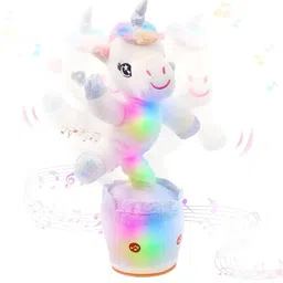 trakyworld 14.5'' Glowing Dancing Unicorn Toy Repeats What You Say Talking Wriggle Singing-picture-10