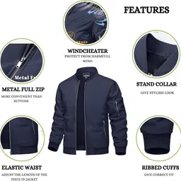 mia fashion Men Colorblock Bomber Jacket image 4