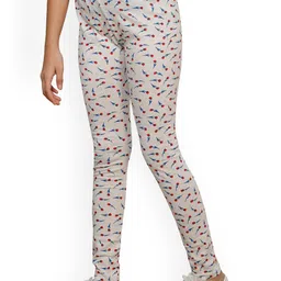 IndiWeaves Girls Pack Of 4 Printed Pure Cotton Ankle-Length Leggings image 3
