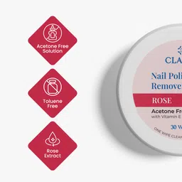 claret Nail Polish Remover Wipes Combo - Lemon & Rose | Acetone Free | 30 Wipes Each image 3