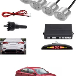 autofetch Universal 4 Silver Reverse Parking Sensor-AF25A758 Universal 4 Silver Reverse Parking Sensor-AF25A758 Parking Sensor image 1