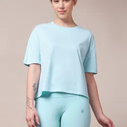 cult Women Solid Round Neck Pure Cotton Green T-Shirt-picture-17