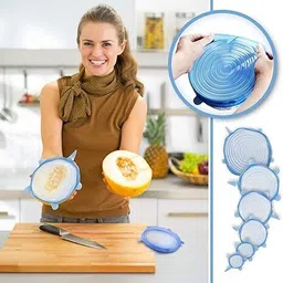 chprex Microwave Safe Silicone Stretch Lids Flexible Covers 2.6 inch, 3.8 inch, 4.5 inch, 5.5 inch, 6.3 inch, 7.3 inch Lid Set, Pack of 14 image 4