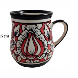 INDIA MEETS INDIA Red & White Printed Glossy Finish Ceramic Mug 250 ml image 2