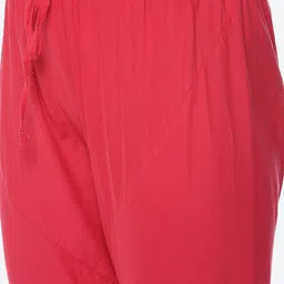 Biba by Rohit Bal by Rohit Bal Women Fuchsia Ethnic Motifs Printed Thread Work Chanderi Silk Kurta Set image 3