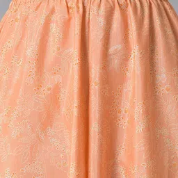 AURELIA Floral Printed Band Collar A-Line Kurta with Palazzos image 3