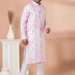 ROOTED LIBAAS Ombre Dyed Mandarin Collar Straight Kurta With Pyjamas image 3
