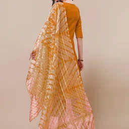 KALINI Ethnic Motifs Yoke Design Gotta Patti A-Line Kurta & Trousers With Dupatta image 3