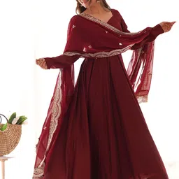 LABELKBBRAND Fit and Flare Maxi Length Ethnic Dresses image 3