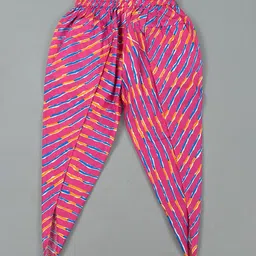 Rangpur Girls Leheriya Printed Gotta Patti Pure Cotton Kurta with Dhoti Pants image 3