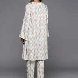 KALINI Ethnic Motifs Printed Flared Sleeves A-Line Kurta With Trouser image 3