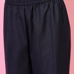 Vishudh Women Navy Blue Ethnic Motifs Kurta with Palazzo & Dupatta image 3