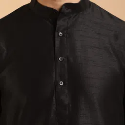 SOJANYA  Band Collar Straight Kurta with Churidar & Nehru jacket image 3