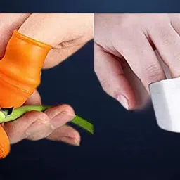 zisque Stainless Steel Finger Guard and Thumb Cutter Combo for Kitchen Use Iron Table Knife image 3