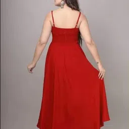 stainland Women Fit and Flare Red Midi/Calf Length Dress image 2