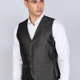 park avenue Men 3PC NOTCH REV W/C BASIC TRSR - S.SLIM FT Self Design Suit image 5