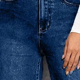 kotty Women Flared High Rise Blue Jeans image 5