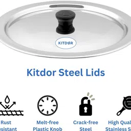 pancraft Glossy Steel Lids for Kadai & Utensils | Rust Resistant & Durable 7.28 inch, 8.27 inch, 9.45 inch, 10.43 inch Lid Set, Pack of 4 image 3
