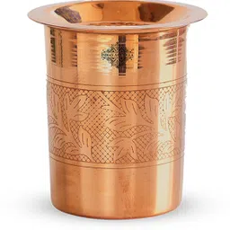 Copper Embossed Designer Glass Tumbler with Lid - Serveware Drinkware Benefit Yoga Glass Water/Juice Glass-image-47