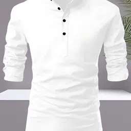 fashionparrot Men Solid Cotton Blend Straight Kurta-picture-15