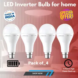 clairbell Rechargeable Emergency Bulb Inverter Bulb for home 4Hr battery backup_Pack_4Y292 4 hrs Bulb Emergency Light-picture-35