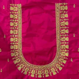 vlipcartz Unstitched Cotton Silk Blouse Material Embroidered-picture-24