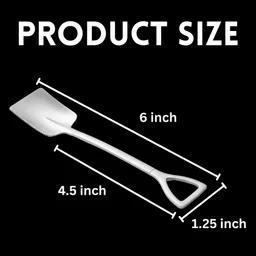 dapno Silver Spade Square Shape Spoon For Desserts,Beverages,Snacks & Fruits Stainless Steel Coffee Spoon, Dessert Spoon, Ice-cream Spoon, Salad Spoon, Sugar Spoon, Tea Spoon Set image 4