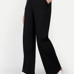 broadstar Women Loose Fit Black Lycra Blend Trousers-picture-15