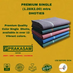 Prakasam Cotton KFC Plain Premium Quality Single (1.28x2.00mtrs) Ash Solid Men Dhoti image 5