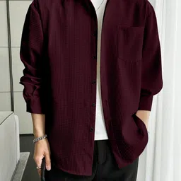 ugam traders Men Regular Fit Self Design Spread Collar Casual Shirt-picture-39