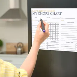 inkdotpot Magnetic Whiteboard Let's Get It Done My Chore Chart/ Planner for Refrigerator image 3