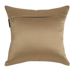 HOSTA HOMES Set of 2 Cream-Coloured & Gold-Toned Geometric Velvet Square Cushion Covers image 2
