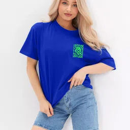 leotude Casual Regular Sleeves Printed Women Blue Top image 5