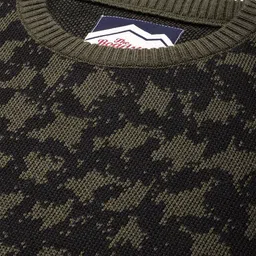 roadster Men Self Design Round Neck Green Sweater image 2