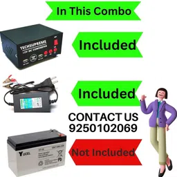 techsupreme 200 Watt Converter 12V DC to AC Solar Mini inverter & 12V 7 A Battery Charger Square Wave Inverter image 2