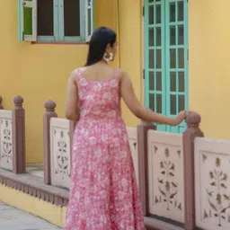 liaparo Printed Viscose Rayon Stitched Flared/A-line Gown image 2