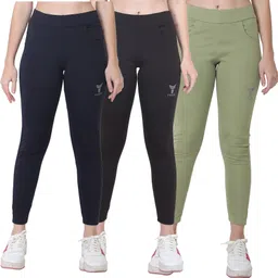 tykun Pack of 3 Women Solid Multicolor Track Pants-picture-23