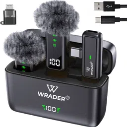 wrader Wireless Mic with Noise Cancellation for Youtube Video Recording Reels Vlogging Microphone image 1