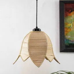 new era Lily Beige Bamboo Hanging Light image 2